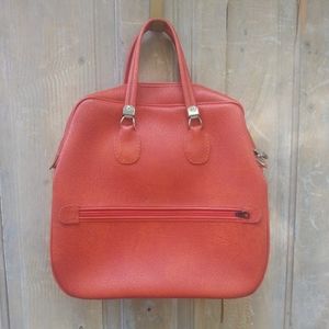 Vintage Orange Overnight Travel Bag